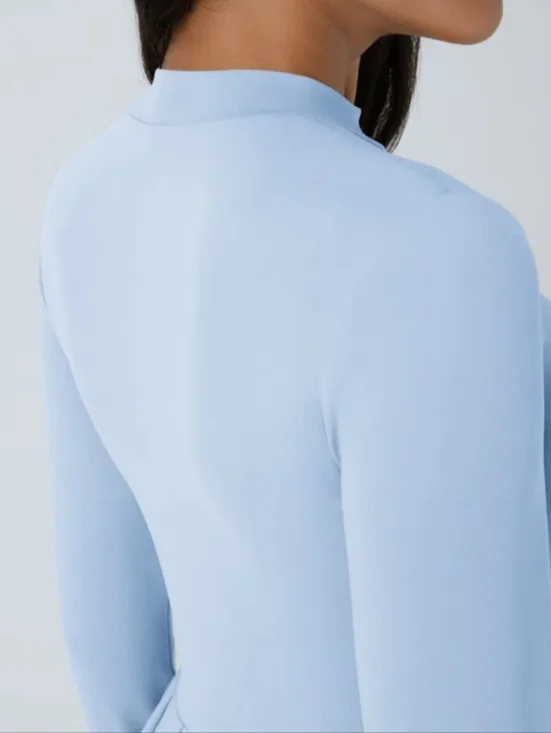 Long-Sleeve Light Blue Maxi Dress - Picture 4 of 6